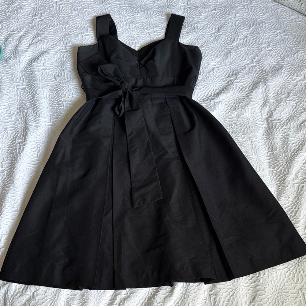 White House Black Market Black Pleated Midi Dress